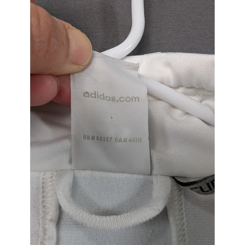 Adidas Climalite Track Jacket White Silver 3-Stripes Full Zip Mens Size L 5683